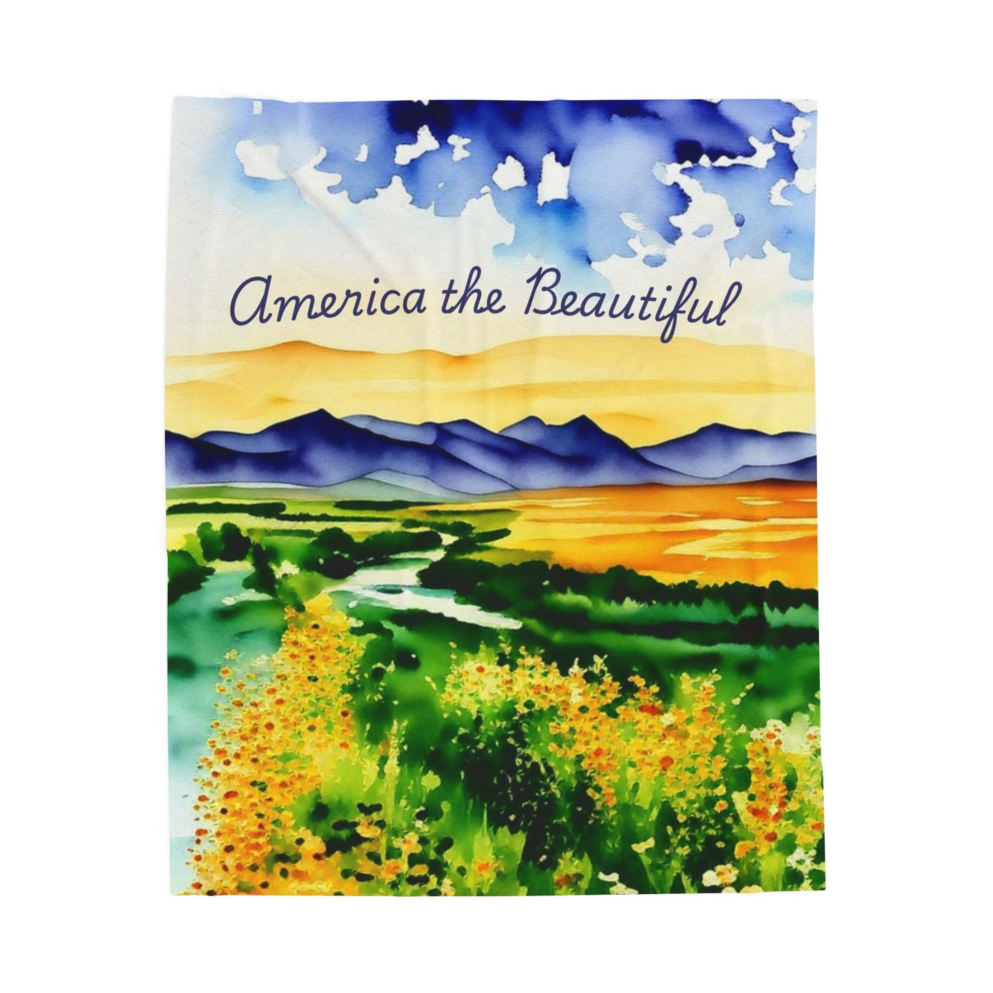 Cozy Velveteen Plush Blanket featuring 'America the Beautiful' Design, Perfect for Home Décor, Gifts for Nature Lovers, Travel [...]