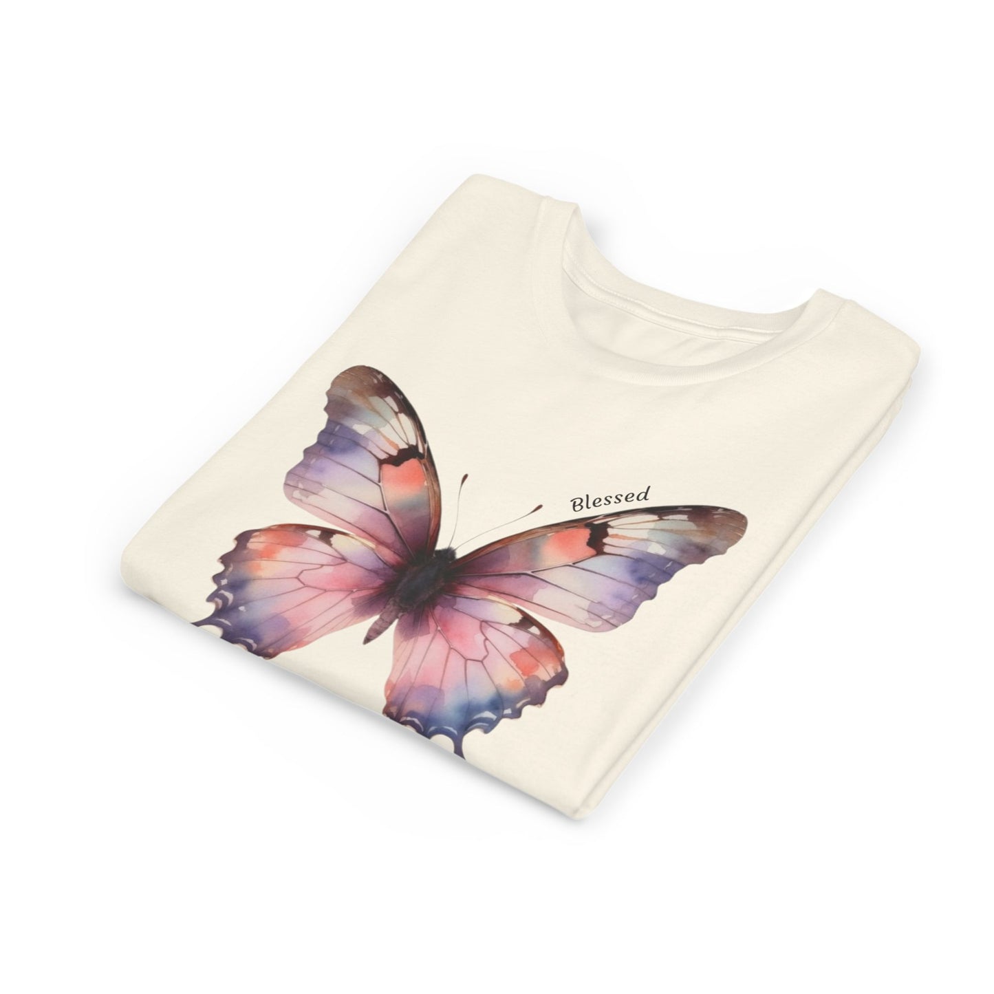 Butterfly Youth Tee — Pastel Watercolor Butterfly Kids T-Shirt