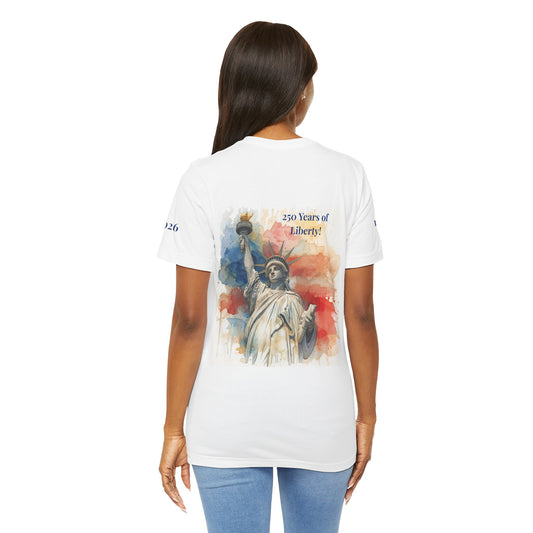 250 Years of Liberty Celebration Unisex T-Shirt - Statue of Liberty Design