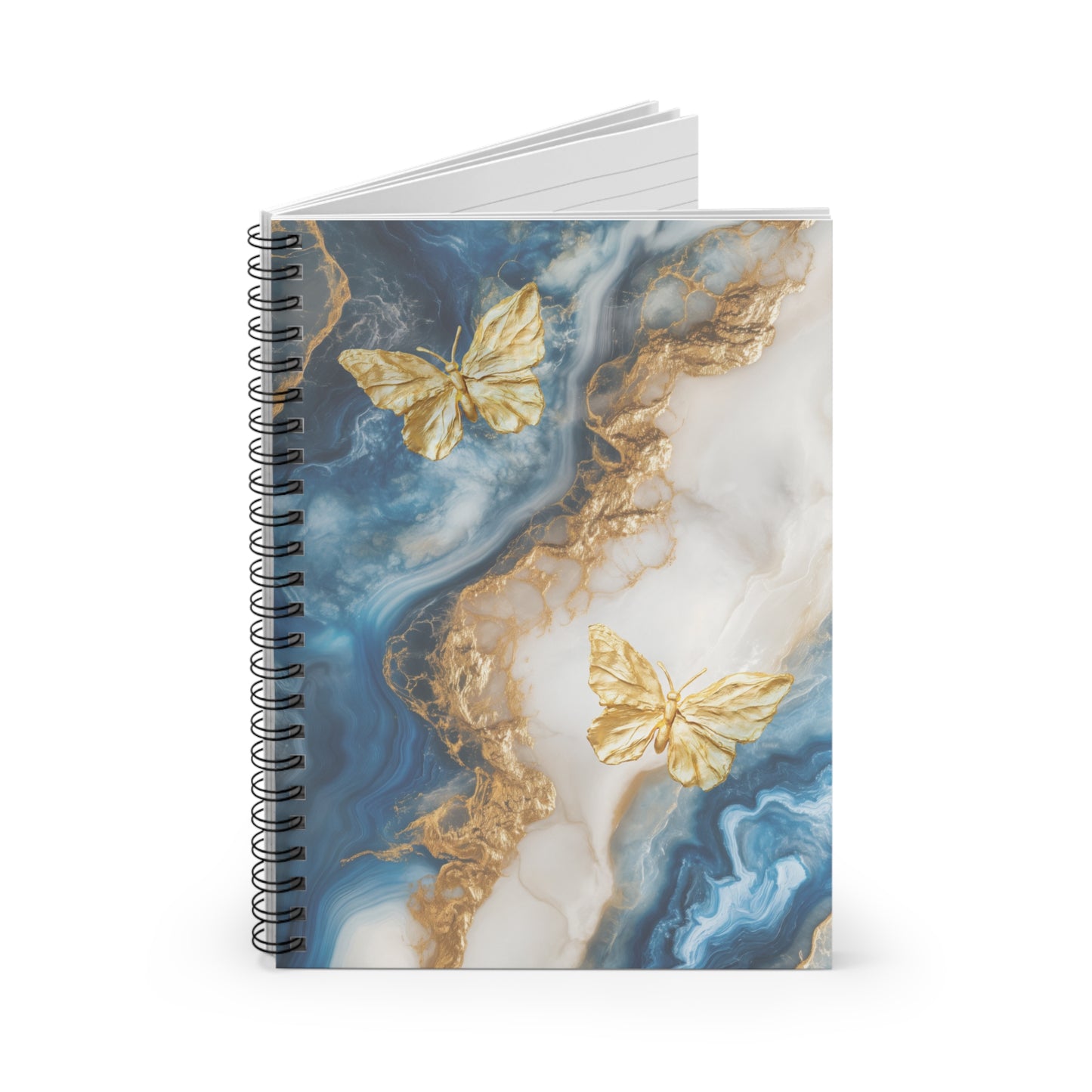 Butterfly Marble Spiral Notebook - Elegant Ruled Lines for Inspiration