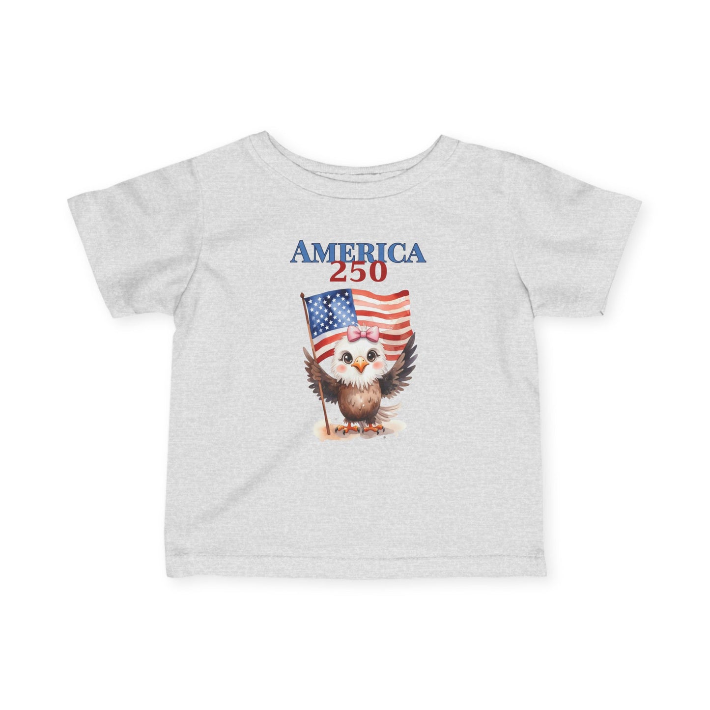 America 250 Patriotic Baby Girl Eagle Shirt (4th of July, Memorial Day) Infant Tee