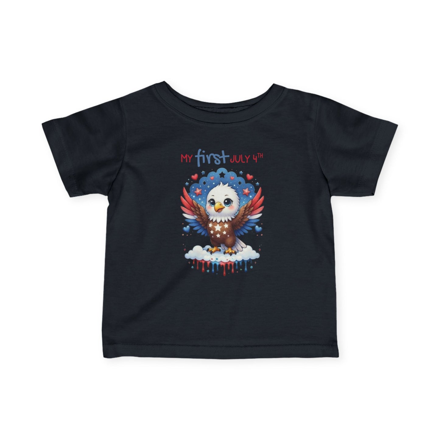 Infant Tee — "My First July 4th" Patriotic Baby Eagle Shirt