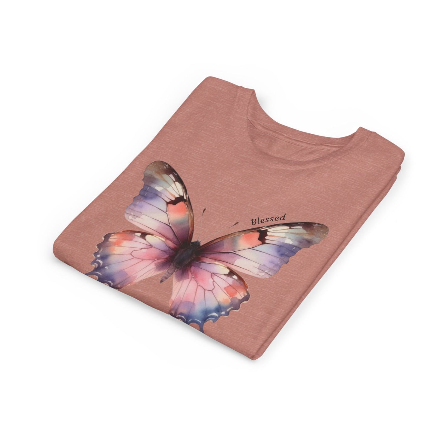 Butterfly Youth Tee — Pastel Watercolor Butterfly Kids T-Shirt