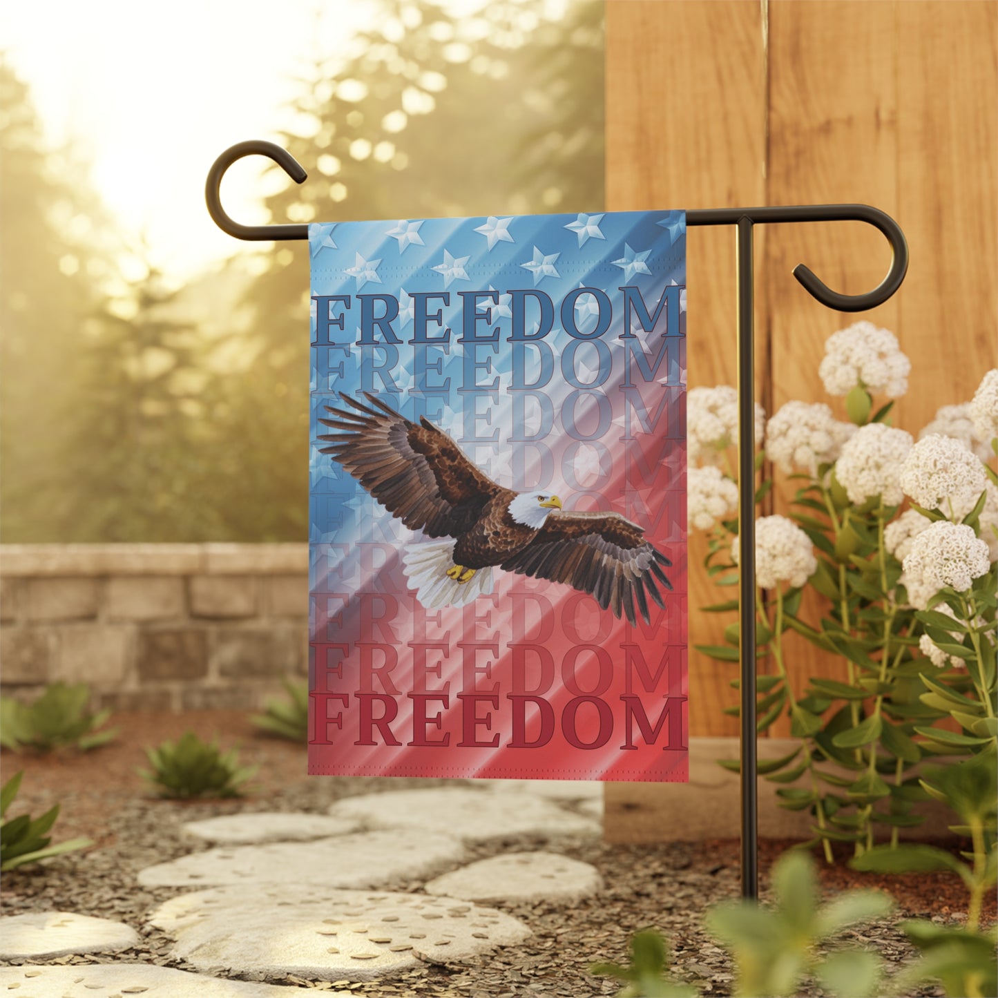 FREEDOM Eagle Patriotic Garden & House Banner