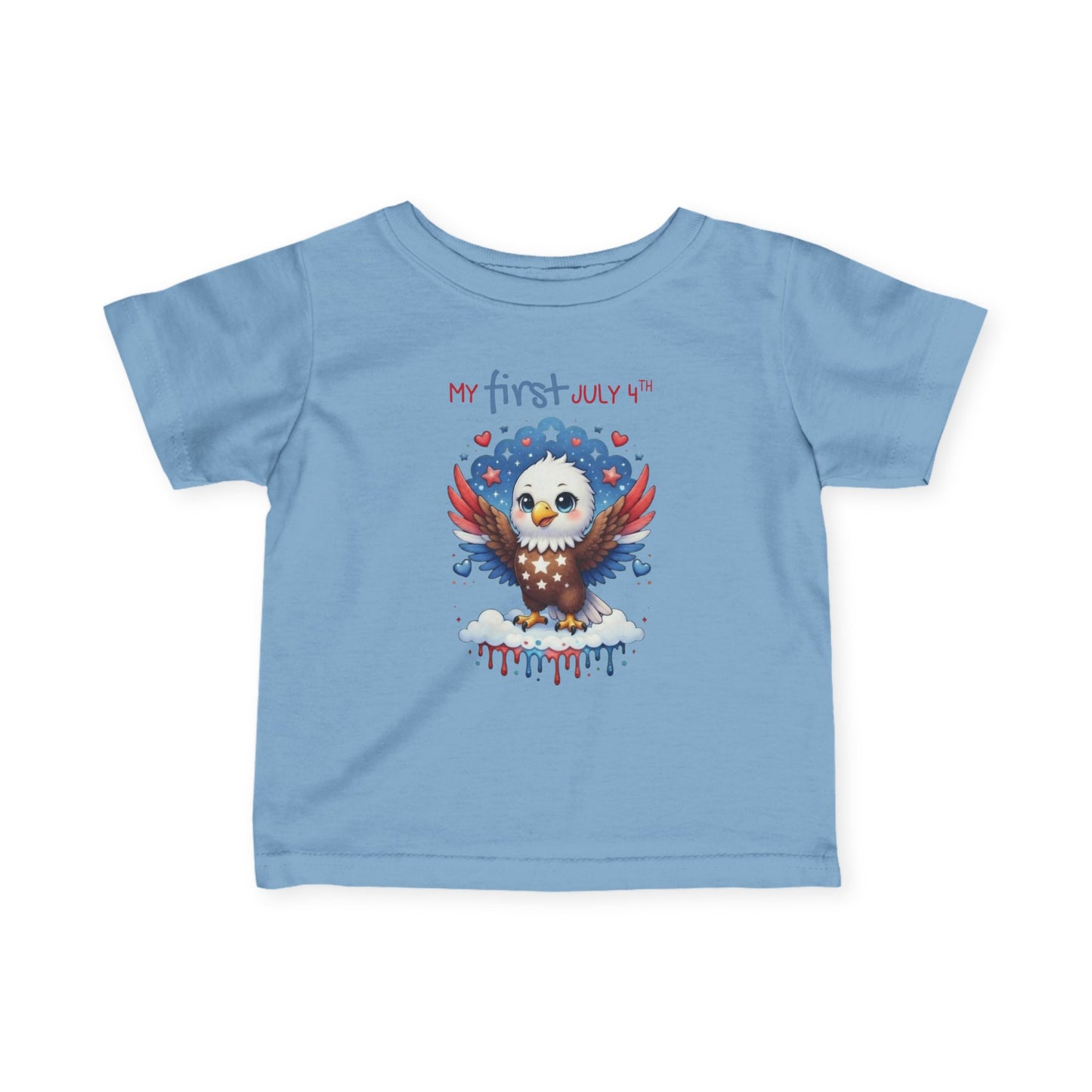 Infant Tee — "My First July 4th" Patriotic Baby Eagle Shirt