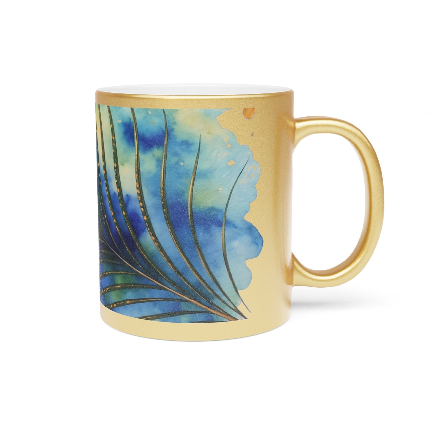 Peacock Feather Metallic Mug Collection