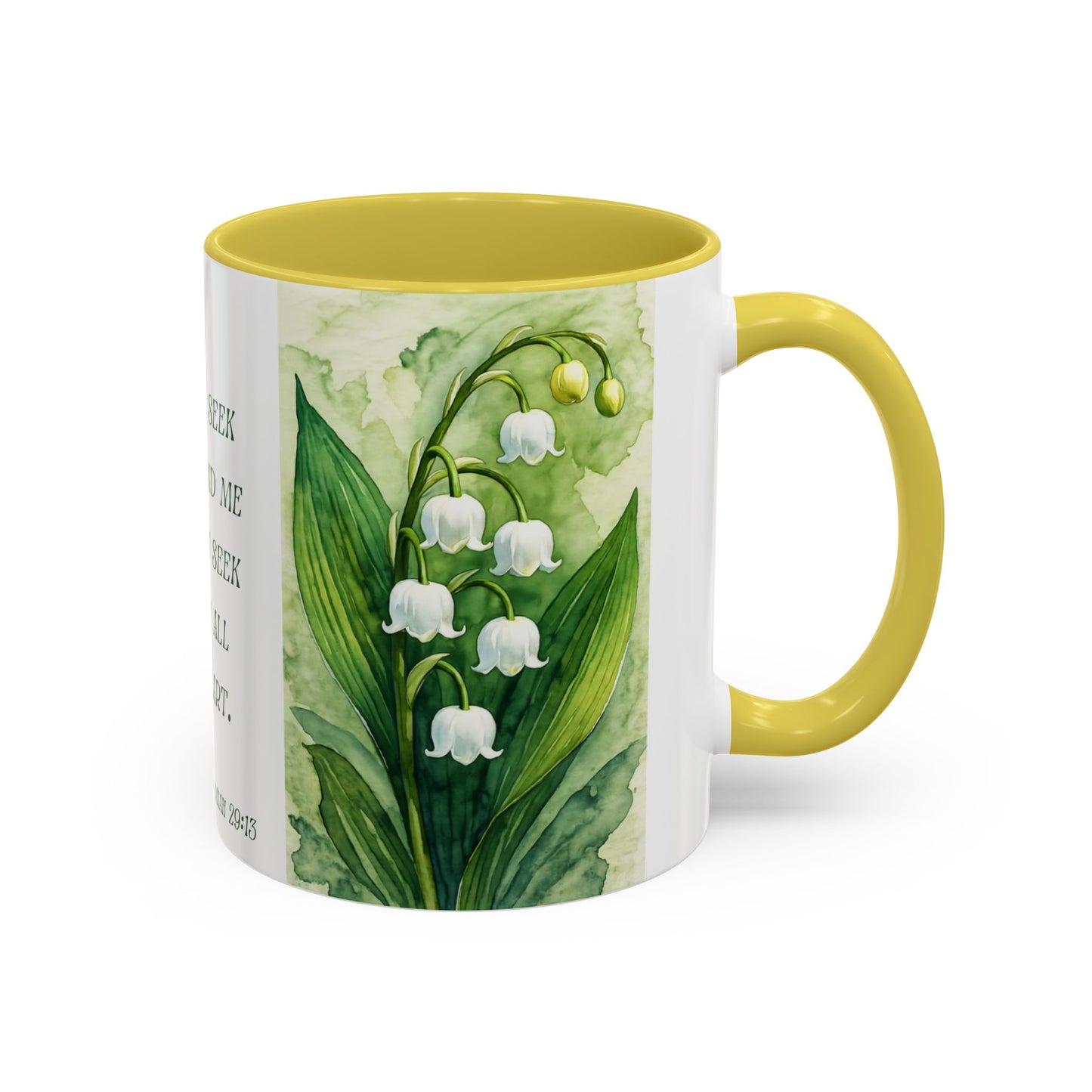 Inspirational Floral Mug - 11oz - "You Will Seek Me" Design
