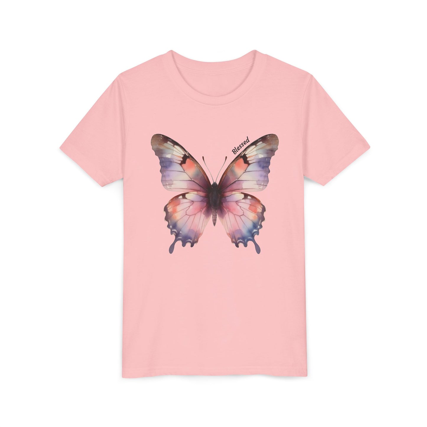 Butterfly Youth Tee — Pastel Watercolor Butterfly Kids T-Shirt