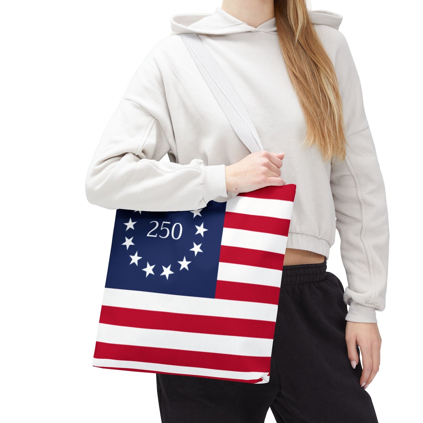 250th Anniversary Betsy Ross Tote Bag  | 1776 American Flag Design | USA 250 Patriotic Gift