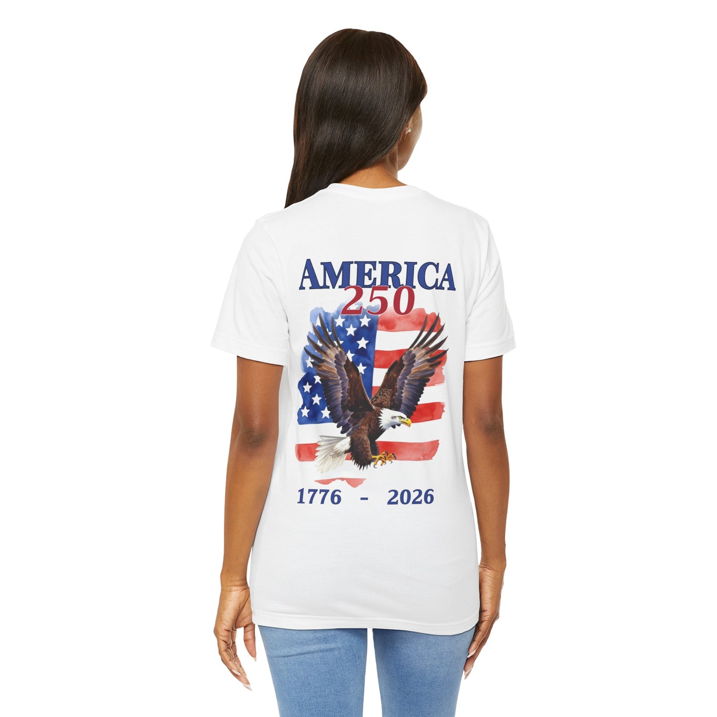 Patriotic Eagle America 250 T-Shirt 1776-2026 | USA 250th Anniversary Flag Tee