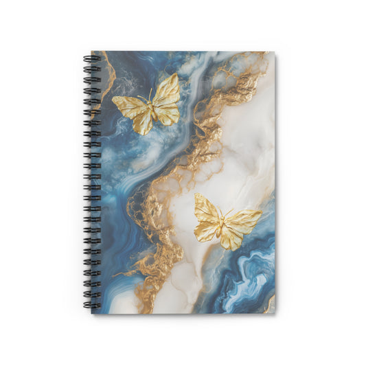 Butterfly Marble Spiral Notebook - Elegant Ruled Lines for Inspiration