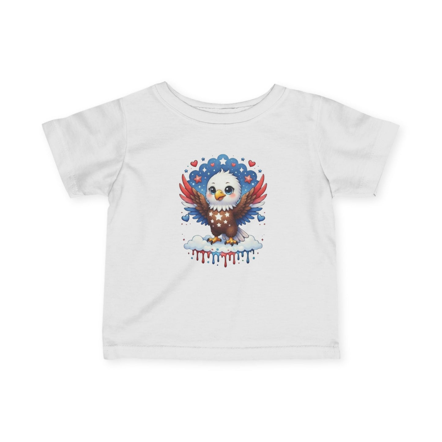 Infant Tee — "America 250" Patriotic Eagle Baby Shirt (4th of July, Memorial Day)