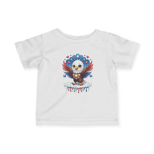 Infant Tee — "America 250" Patriotic Eagle Baby Shirt (4th of July, Memorial Day)