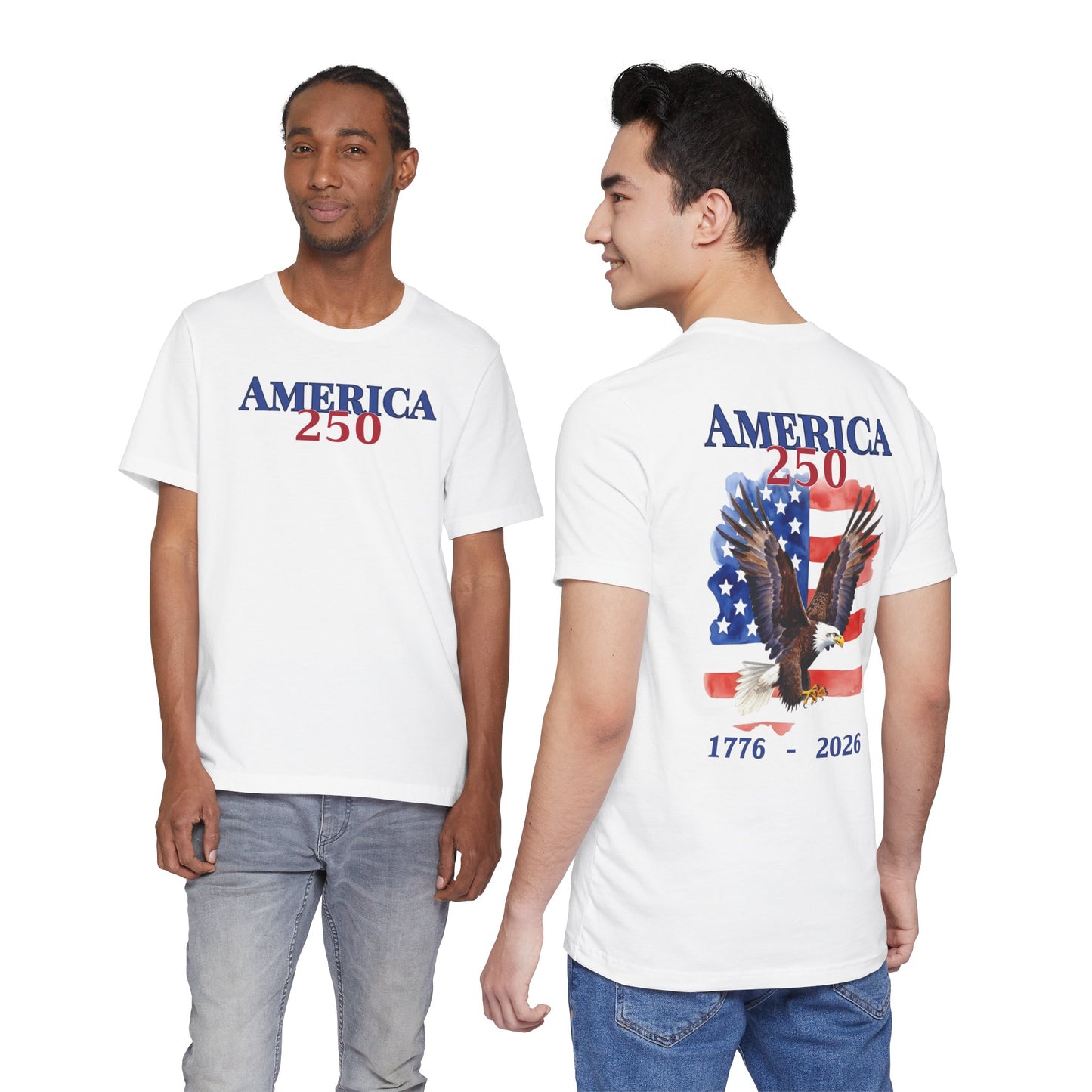 Patriotic Eagle America 250 T-Shirt 1776-2026 | USA 250th Anniversary Flag Tee