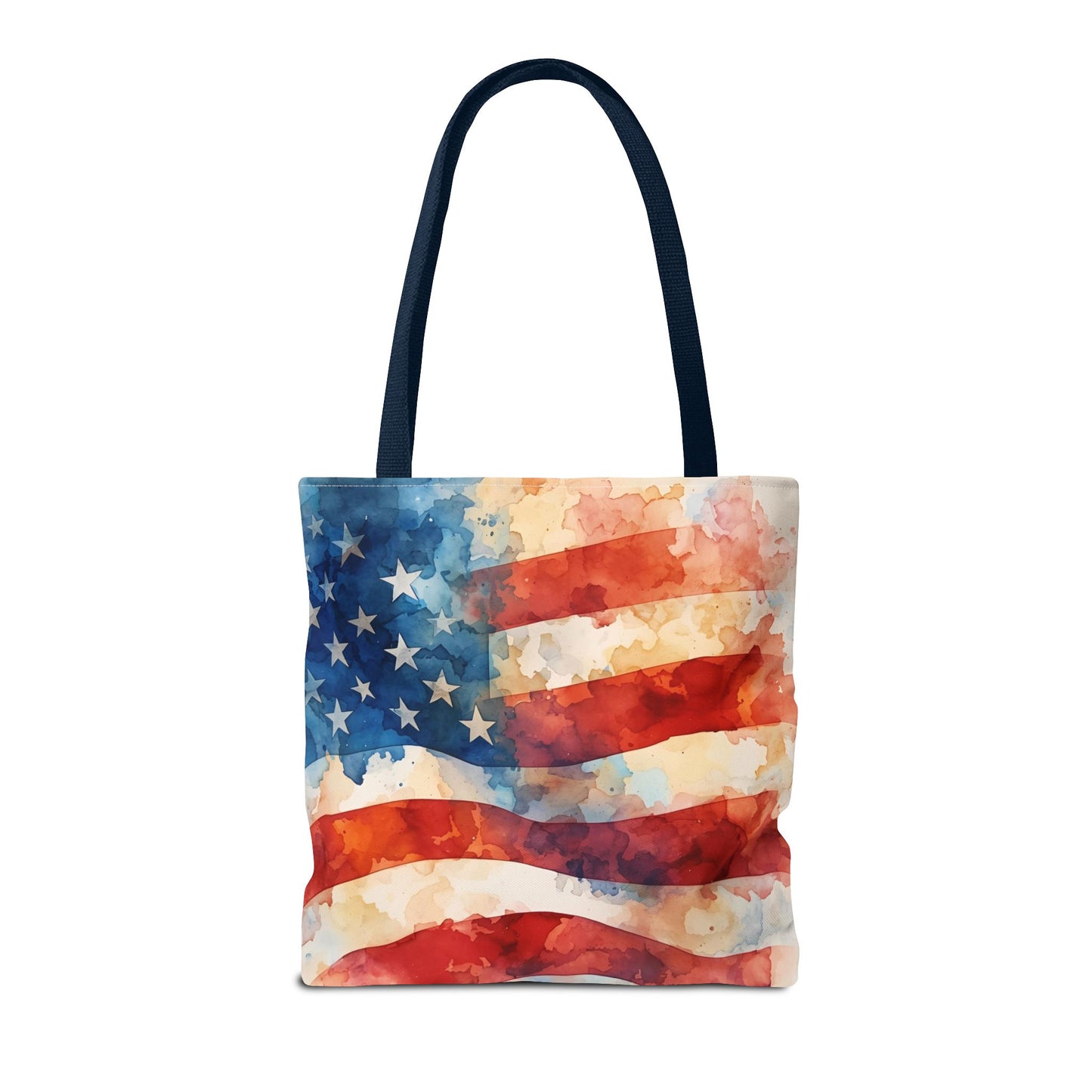 American Flag Tote Bag - Patriotic Watercolor Design in  16 x 16