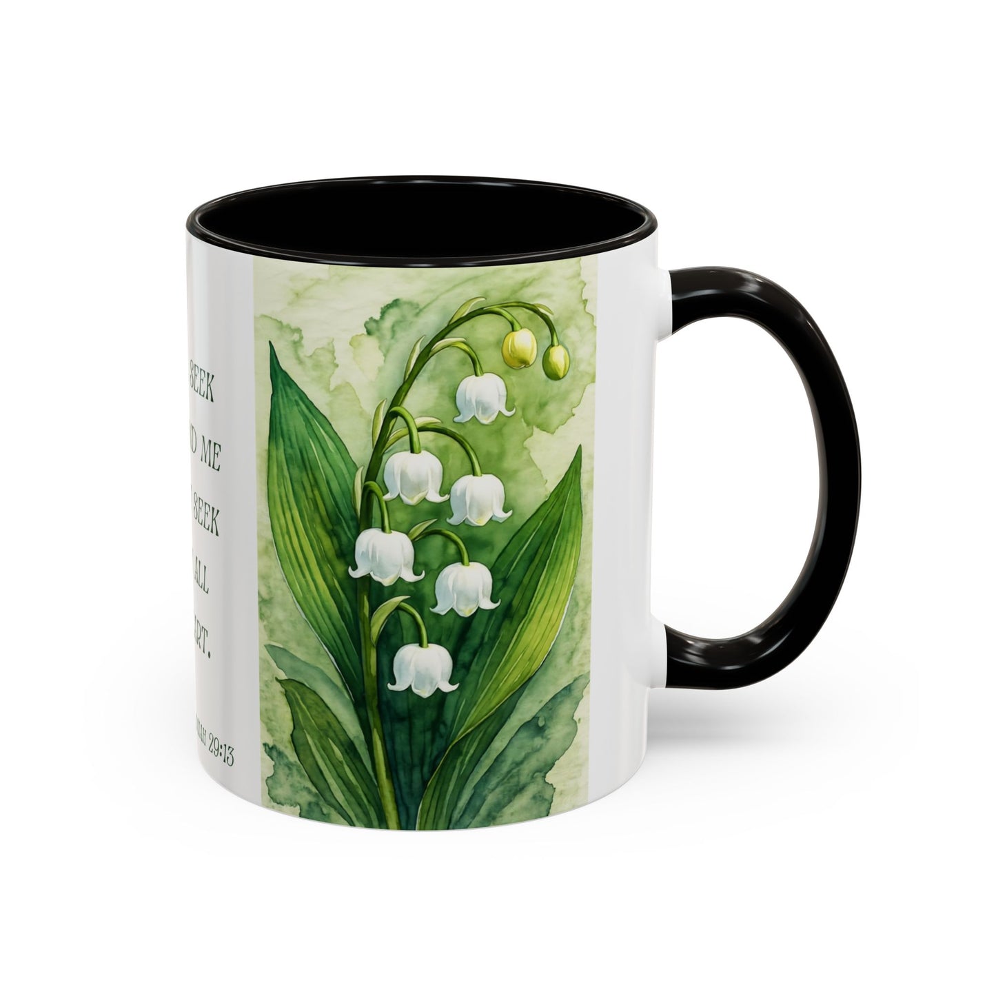Inspirational Floral Mug - 11oz - "You Will Seek Me" Design