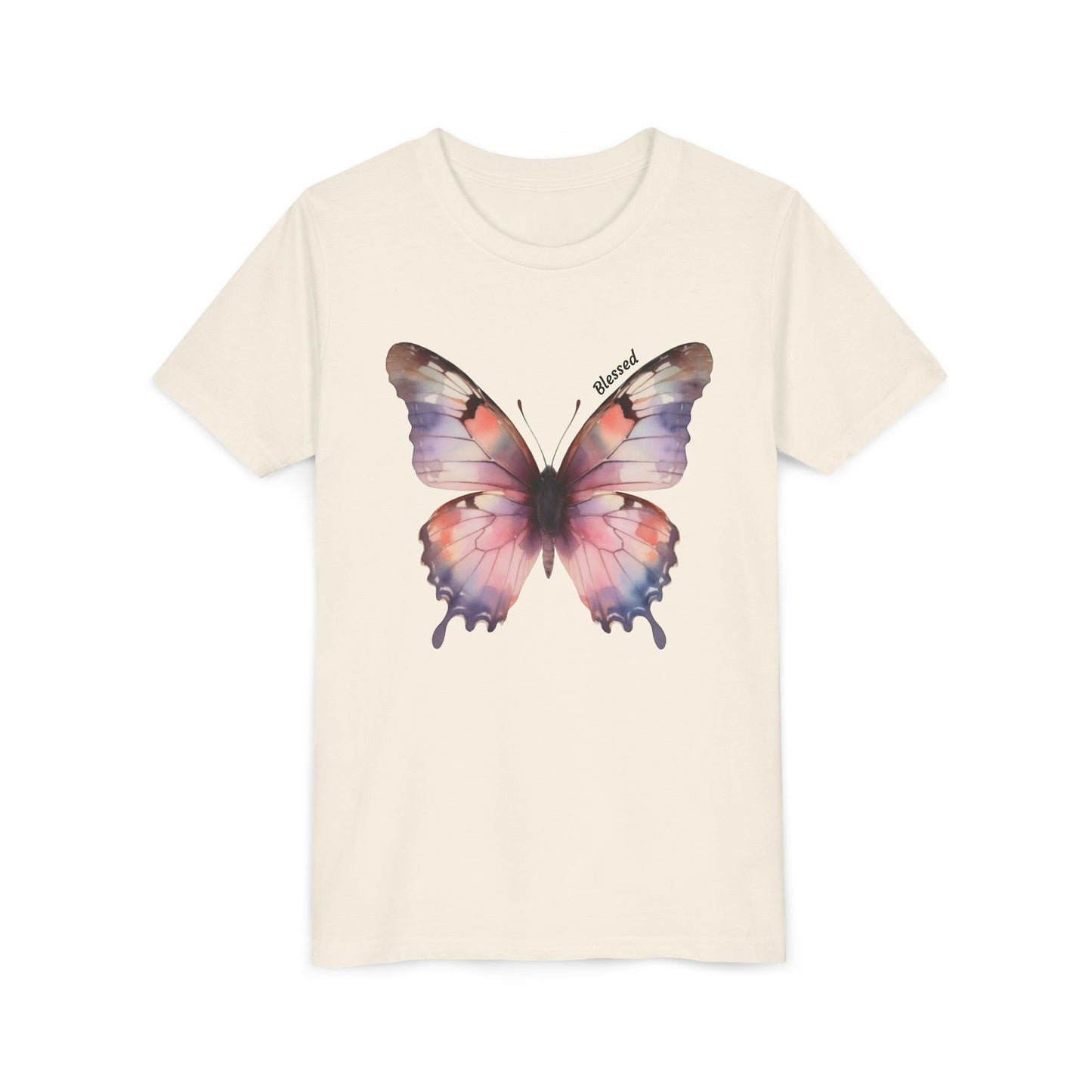 Butterfly Youth Tee — Pastel Watercolor Butterfly Kids T-Shirt