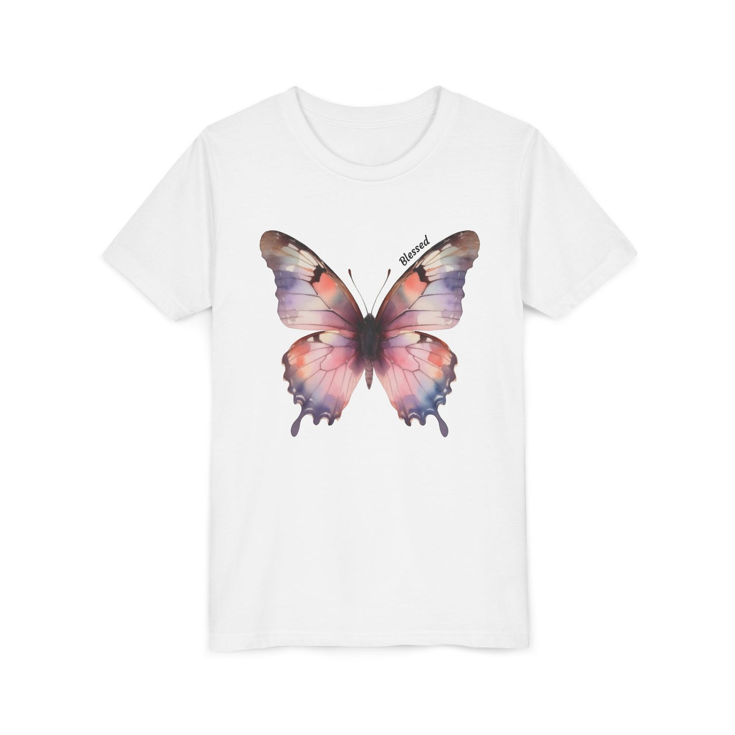 Butterfly Youth Tee — Pastel Watercolor Butterfly Kids T-Shirt