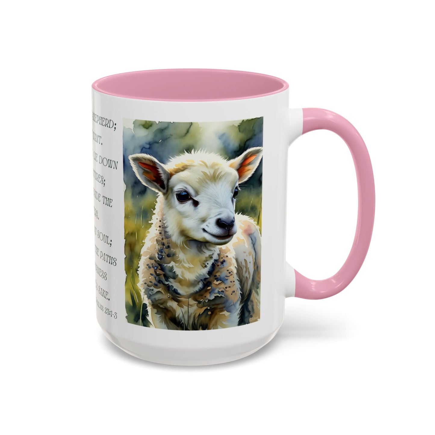 Inspirational Lord Is My Shepherd Mug - Cozy 15oz Coffee Cups with Psalm 23 Design