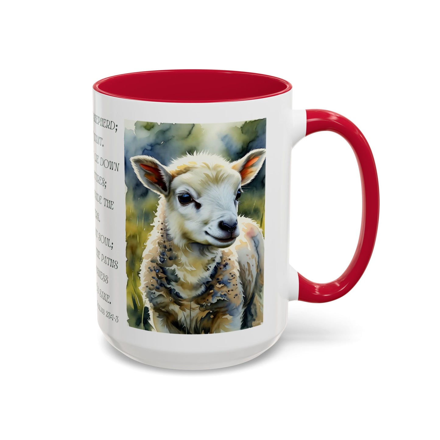 Inspirational Lord Is My Shepherd Mug - Cozy 15oz Coffee Cups with Psalm 23 Design