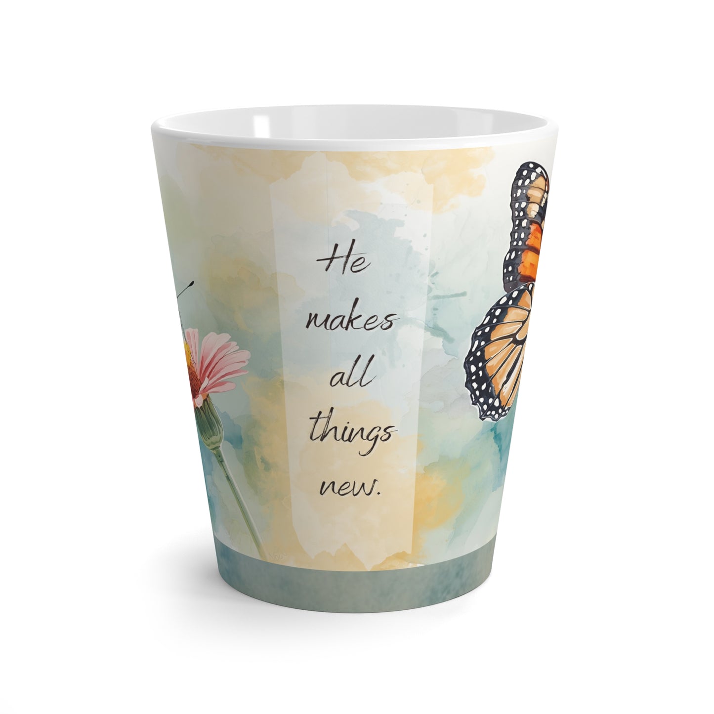 Butterfly Latte Mug - He Makes All Things New