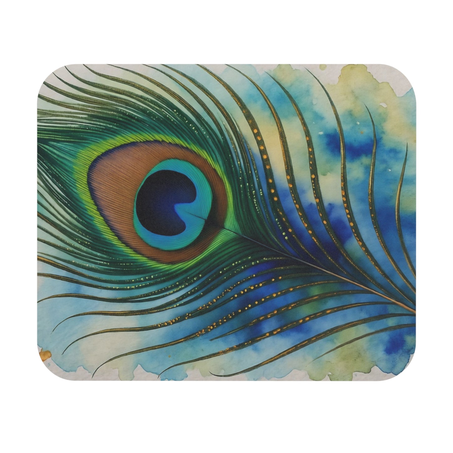 Peacock Feather Mouse Pad - Artistic and Colorful Desk Accessory